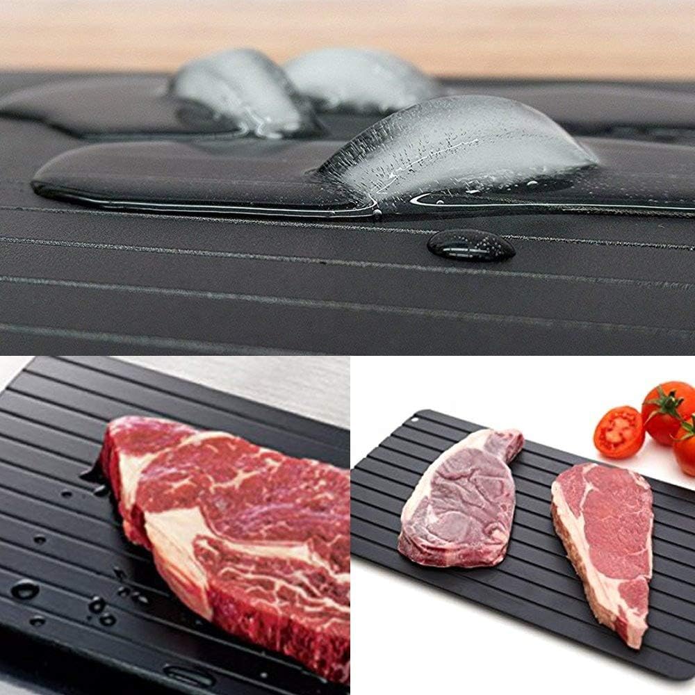 BANDEJA DE ALUMINIO DE DESCONGELACION RAPIDA PARA CARNES Y ALIMENTOS 29.5X20.8CM