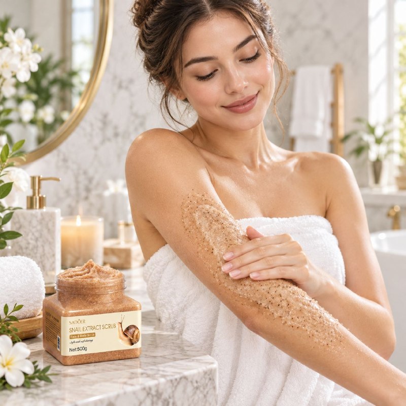 EXFOLIANTE FACIAL Y CORPORAL DE REGENERACION E HIDRATACION CON EXTRACTO DE CARACOL SADOER 500G
