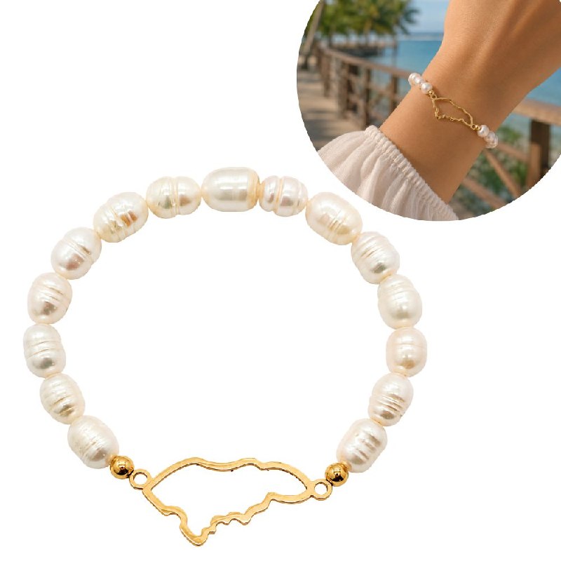 PULSERA DE ENCHAPE ELASTICA PARA DAMA CON DISEÑO DE HONDURAS