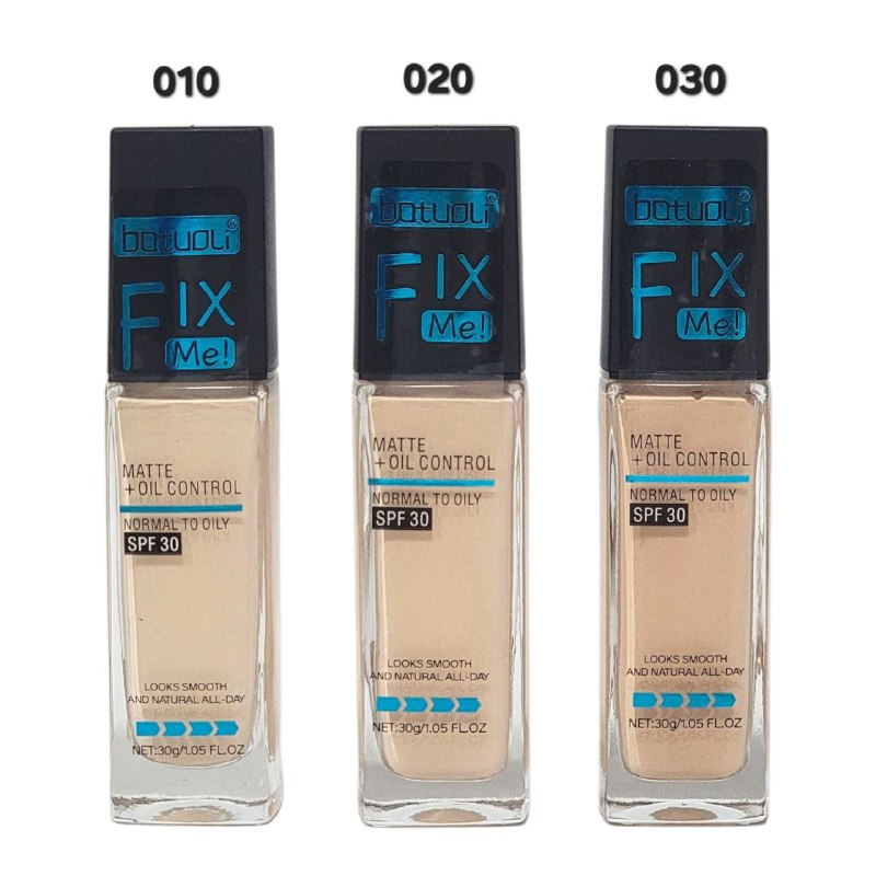 BASE LIQUIDA MATE CONTROL DE GRASA SPF30 CON SUERO HIDRATANTE PARA PIELES SENSIBLES BATUOLI 30G (DUPE DE MAYBELLINE)