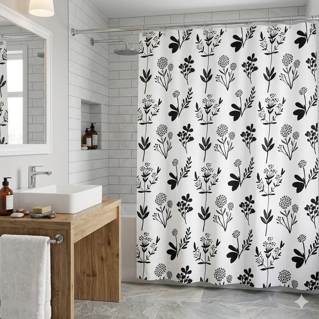 CORTINA PARA BAÑO DE PEVA MODERNA THE SPA COLLECTION 180X180CM