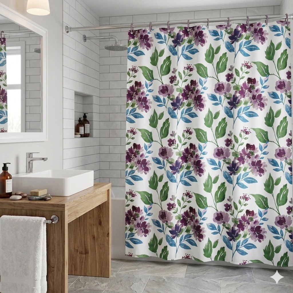 CORTINA PARA BAÑO DE PEVA MODERNA THE SPA COLLECTION 180X180CM