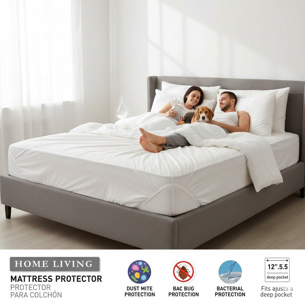 PROTECTOR PARA COLCHON TALLA KING HOME LIVING 198X203X30CM