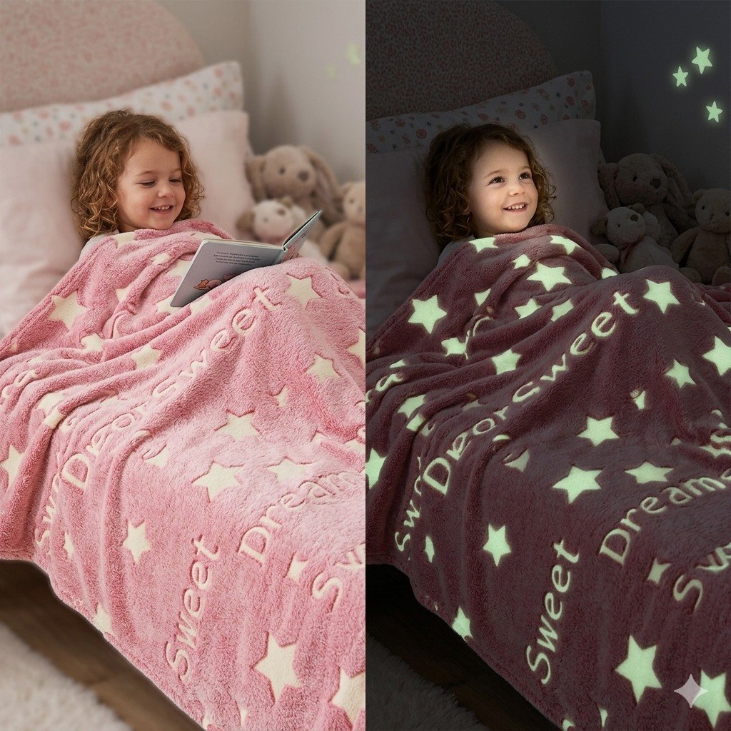 MANTA DE VELLON DE CORAL TERMICA LUMINNOSA INFANTIL HOME LIVING 152X178CM