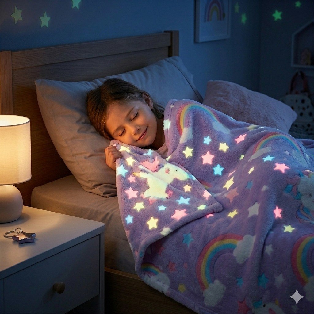 MANTA DE VELLON DE CORAL TERMICA LUMINNOSA INFANTIL HOME LIVING 152X178CM
