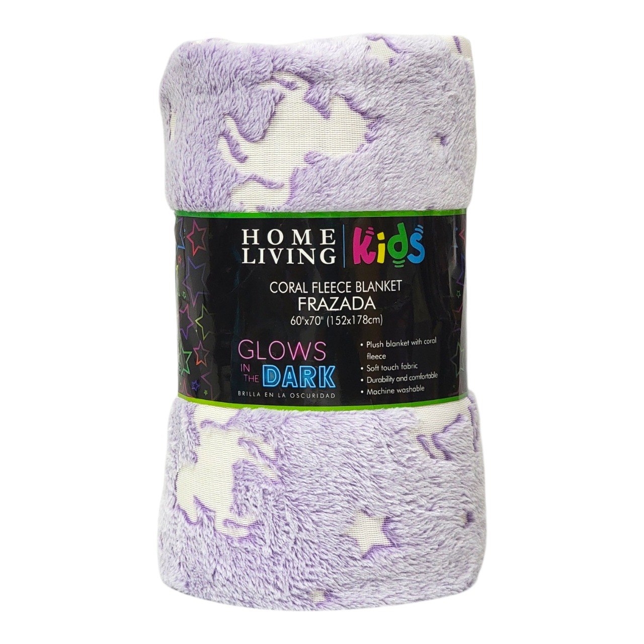 MANTA DE VELLON DE CORAL TERMICA LUMINNOSA INFANTIL HOME LIVING 152X178CM