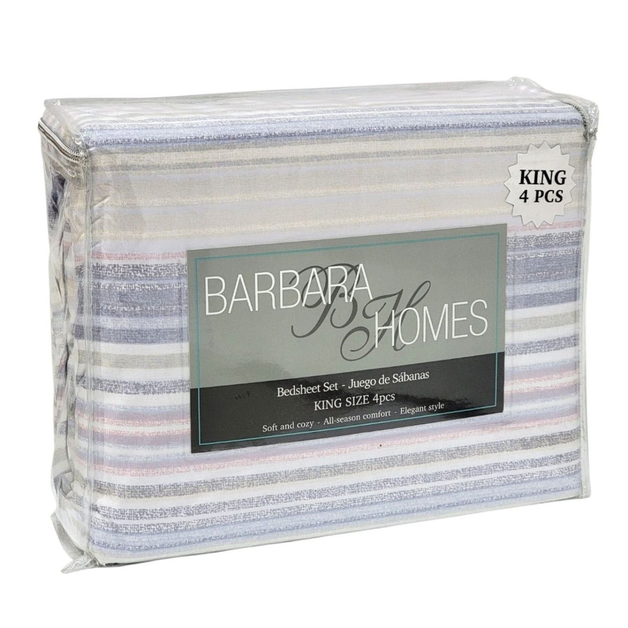 JUEGO DE SÁBANAS TAMAÑO KING 4PCS BARBARA HOMES