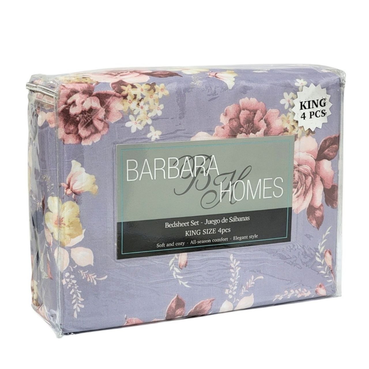 JUEGO DE SÁBANAS TAMAÑO KING 4PCS BARBARA HOMES