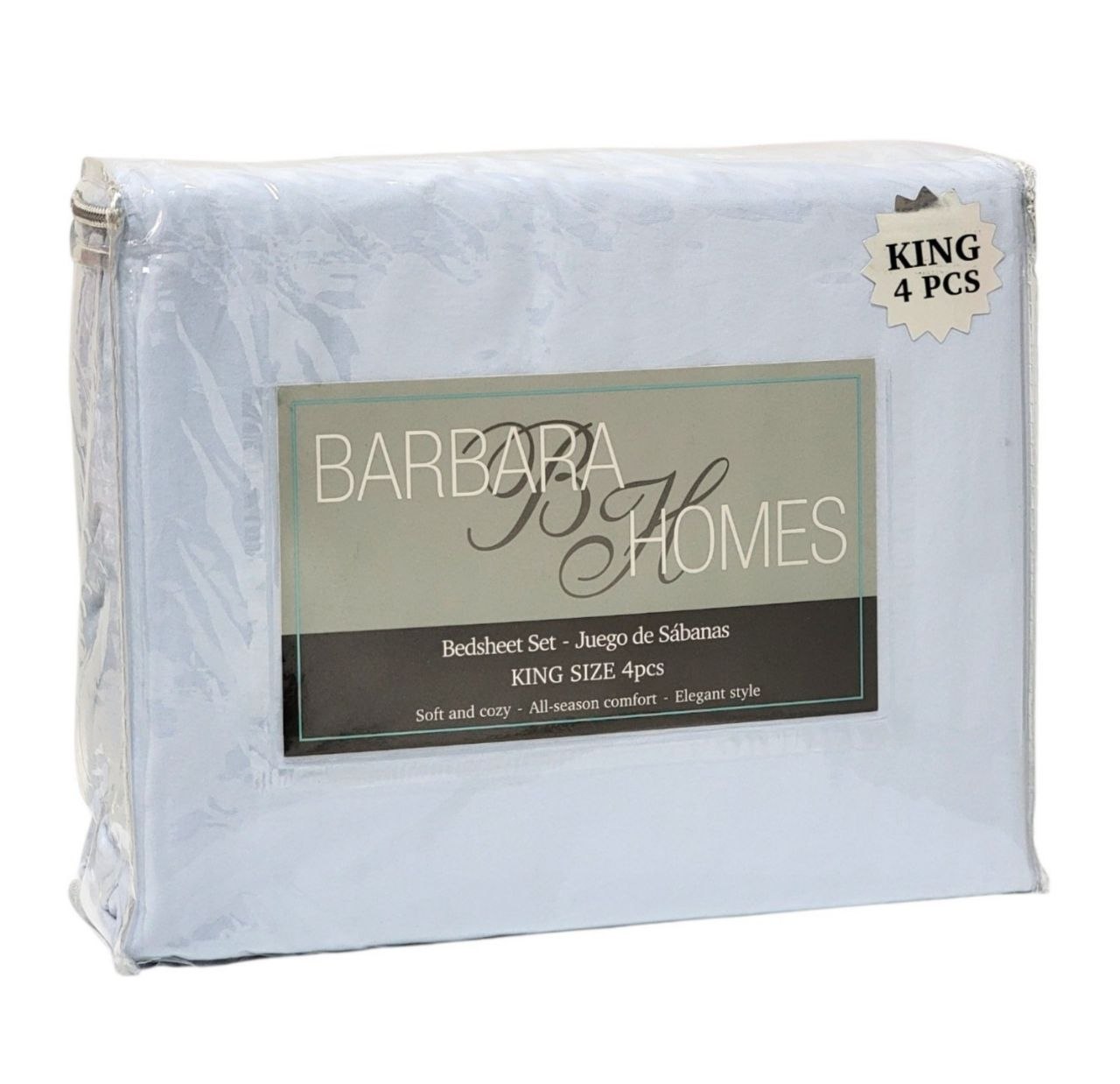 JUEGO DE SABANAS TAMAÑO KING 4PCS BARBARA HOMES