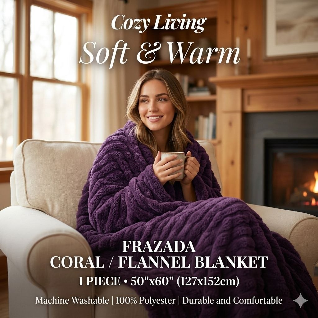 COBIJA FRAZADA CORAL CON TACTO ATERCIOPELADO COZY LIVING 127X152CM