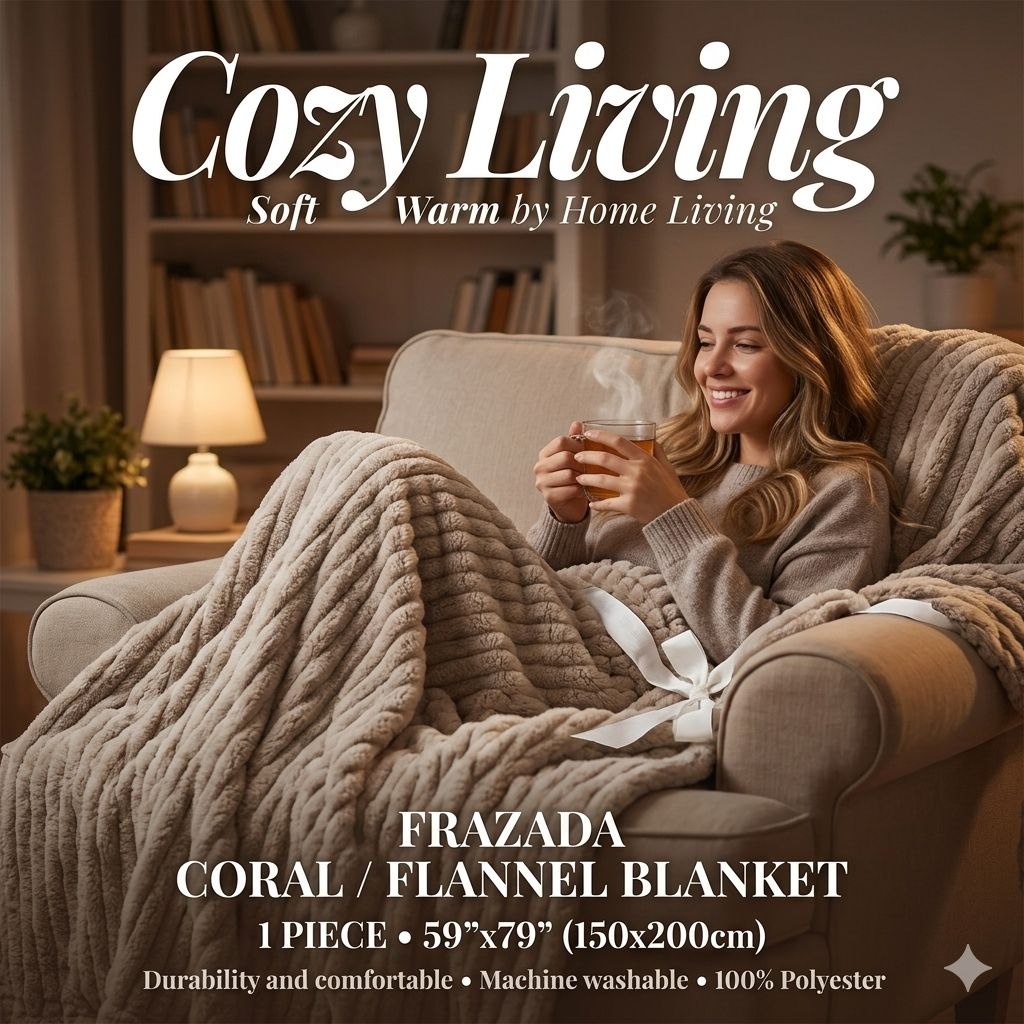 COBIJA FRAZADA CORAL CON TACTO ATERCIOPELADO COZY LIVING 150X200CM