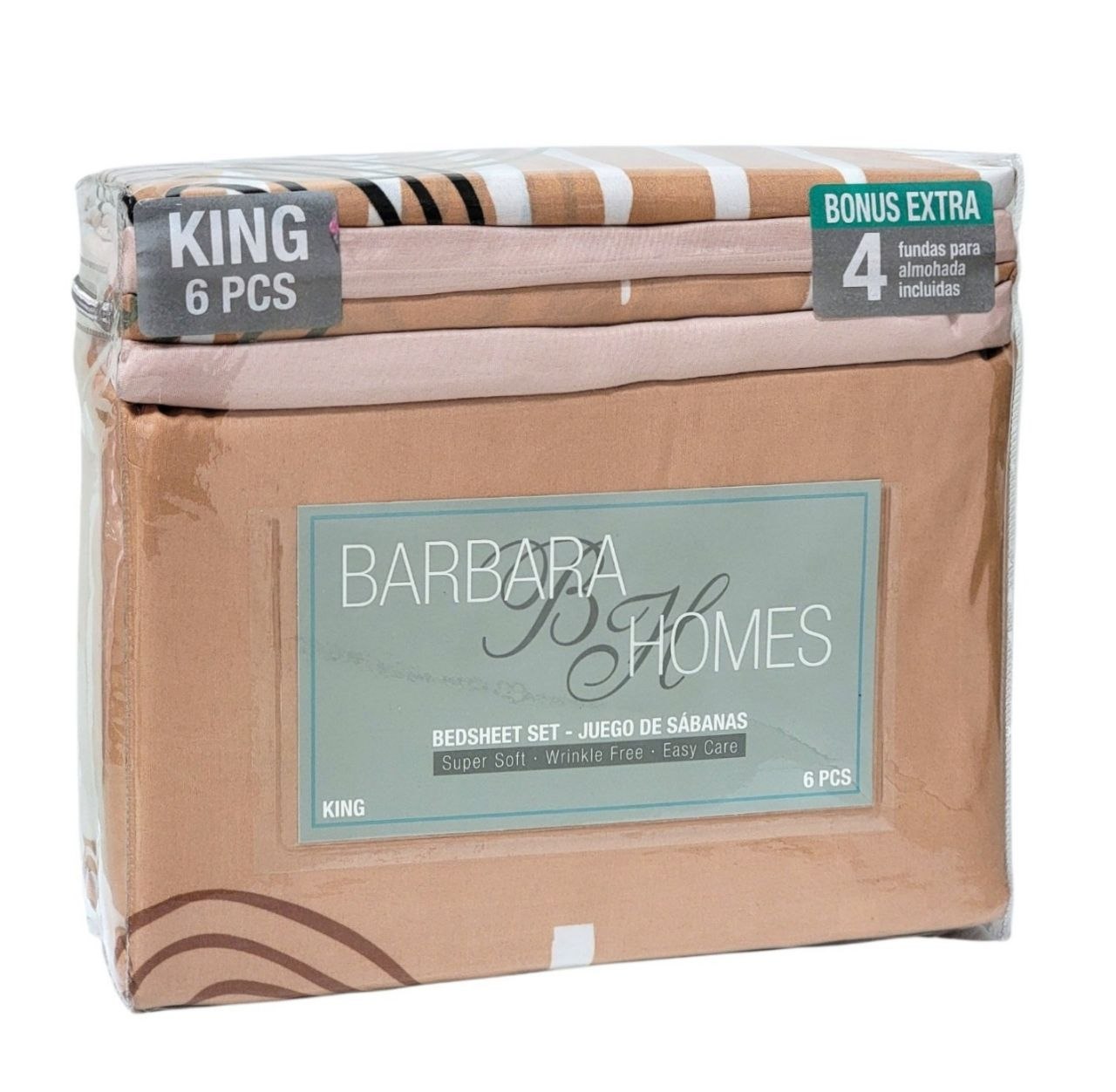 JUEGO DE SABANAS TAMAÑO KING 6PCS BARBARA HOMES