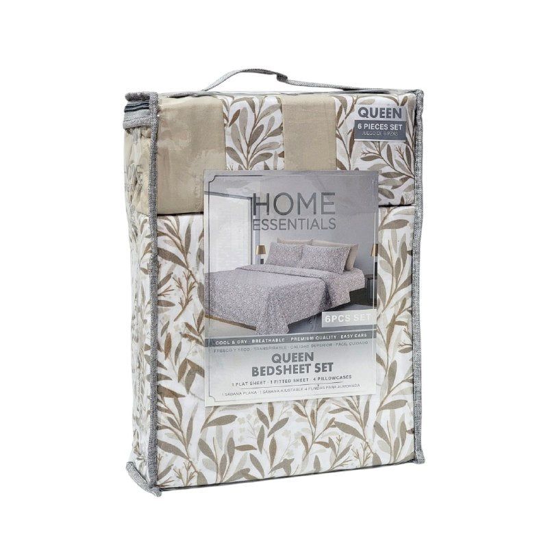 JUEGO DE SABANAS PREMIUM TAMAÑO QUEEN DE 4PCS HOME ESSENTIALS