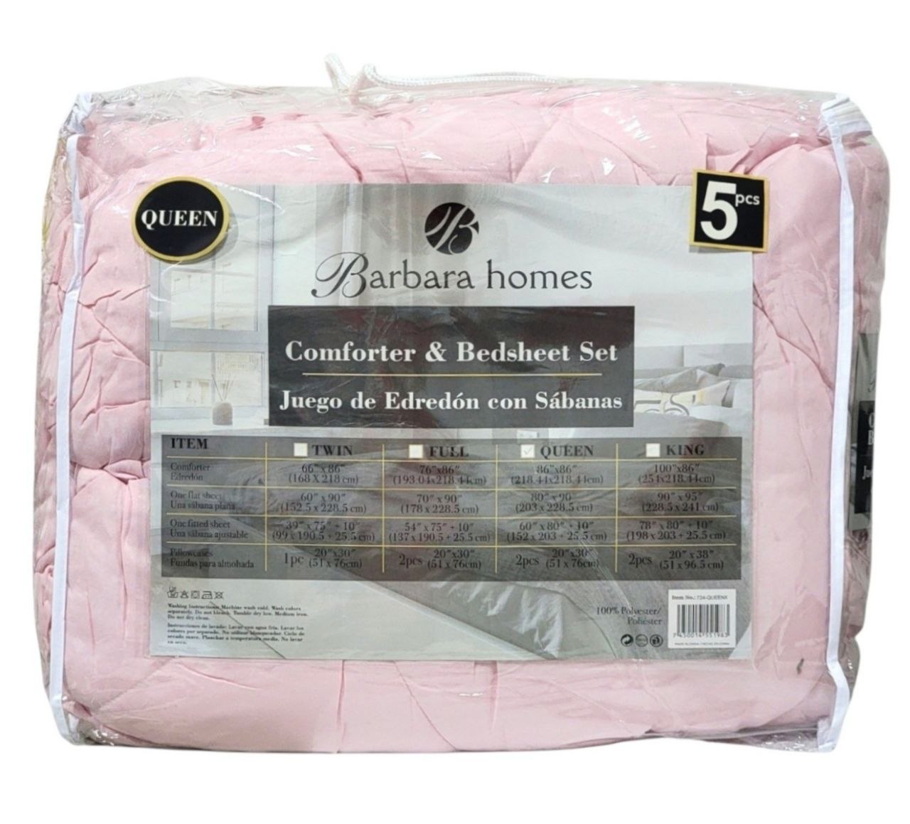 JUEGO DE SABANAS CON EDREDÓN BARBARA HOMES 5PCS