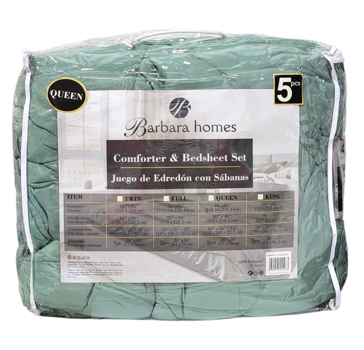 JUEGO DE SABANAS CON EDREDÓN BARBARA HOMES 5PCS