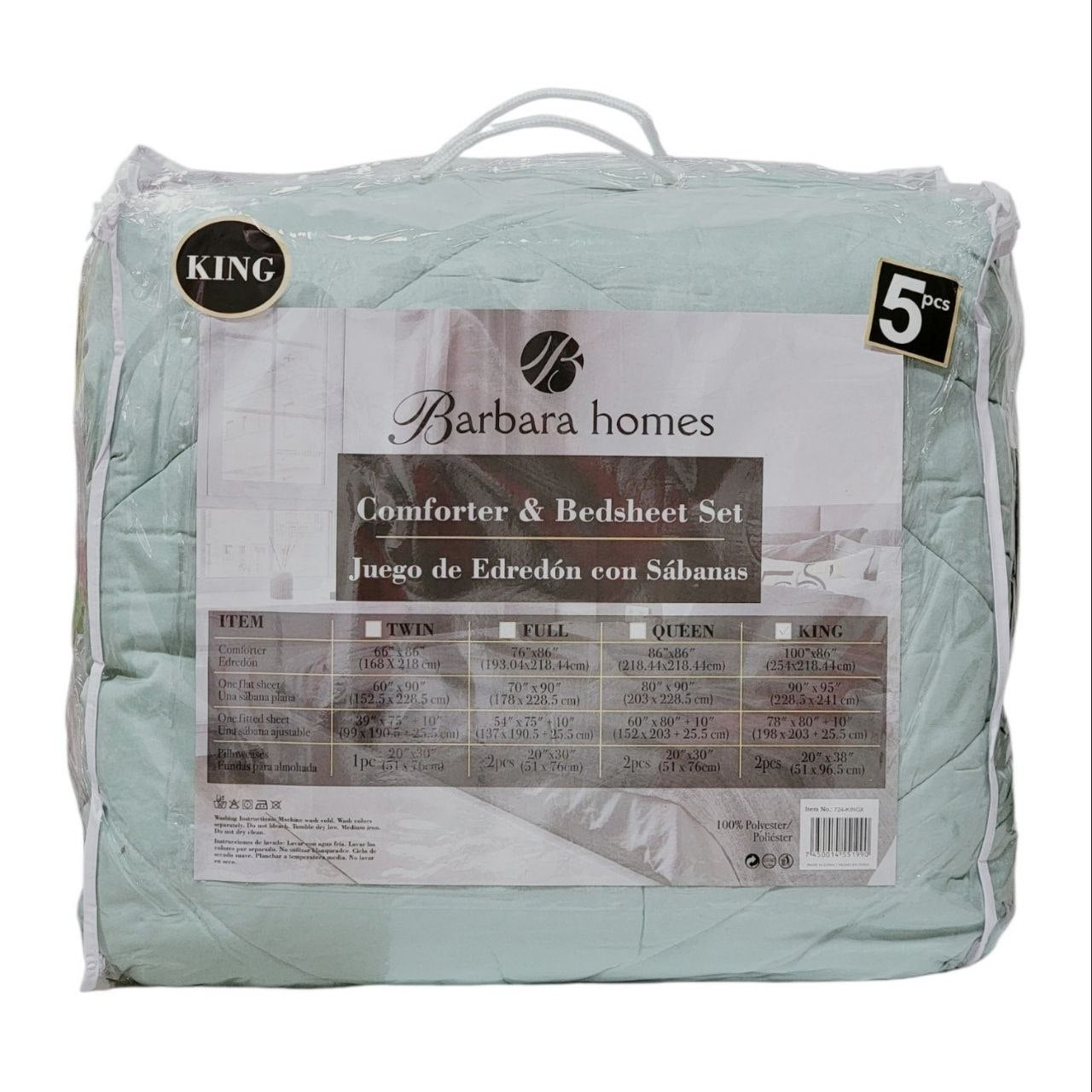 JUEGO DE SABANAS CON EDREDÓN 5PCS BARBARA HOMES