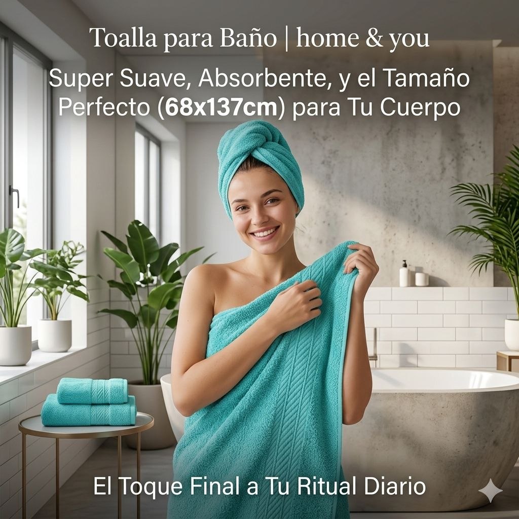 TOALLA PARA BAÑO DE CUERPO 100% ALGODON HOME&YOU 68X137CM