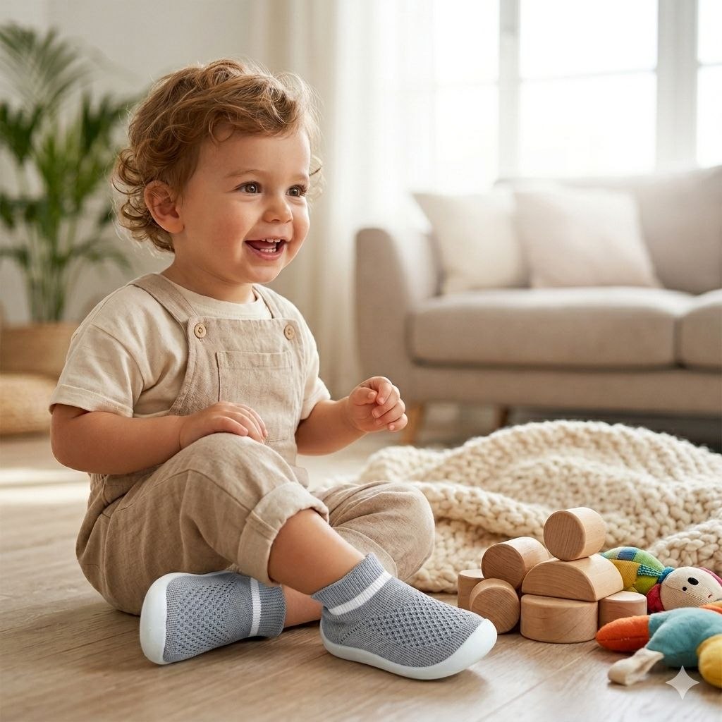 ZAPATOS TIPO CALCETIN ERGONOMICOS PARA BEBES ANTIDESLIZANTES TALLA 20/21