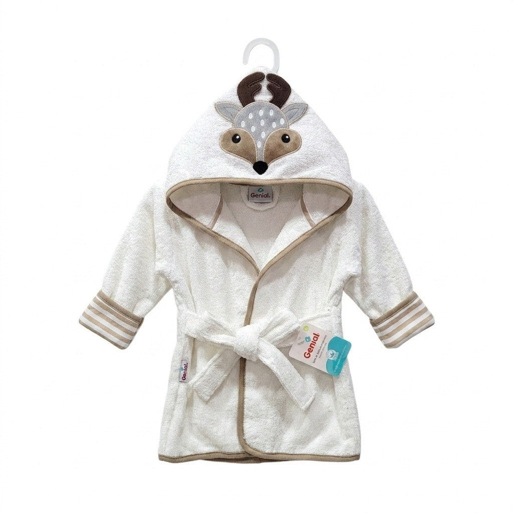 TOALLA DE BAÑO PARA BEBE CON CAPUCHA DE ALGODON NATURAL GENIAL