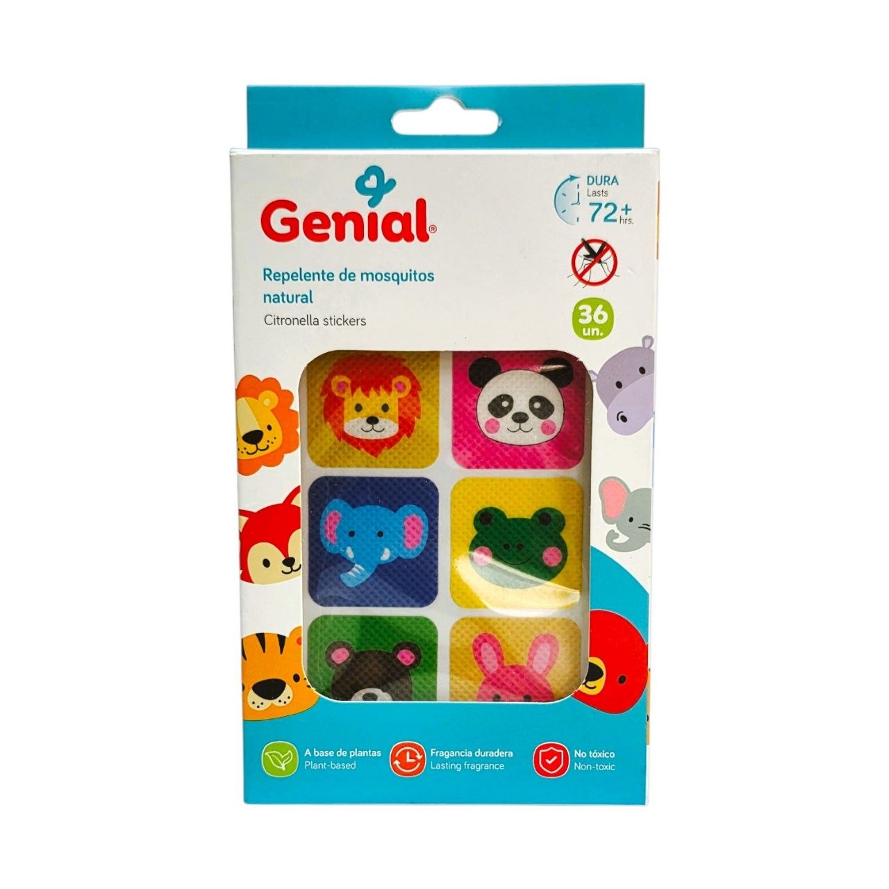 PARCHES REPELENTES DE MOSQUITOS DE CITRONELA  CON DISEÑOS DE ANIMALES 36PCS GENIAL