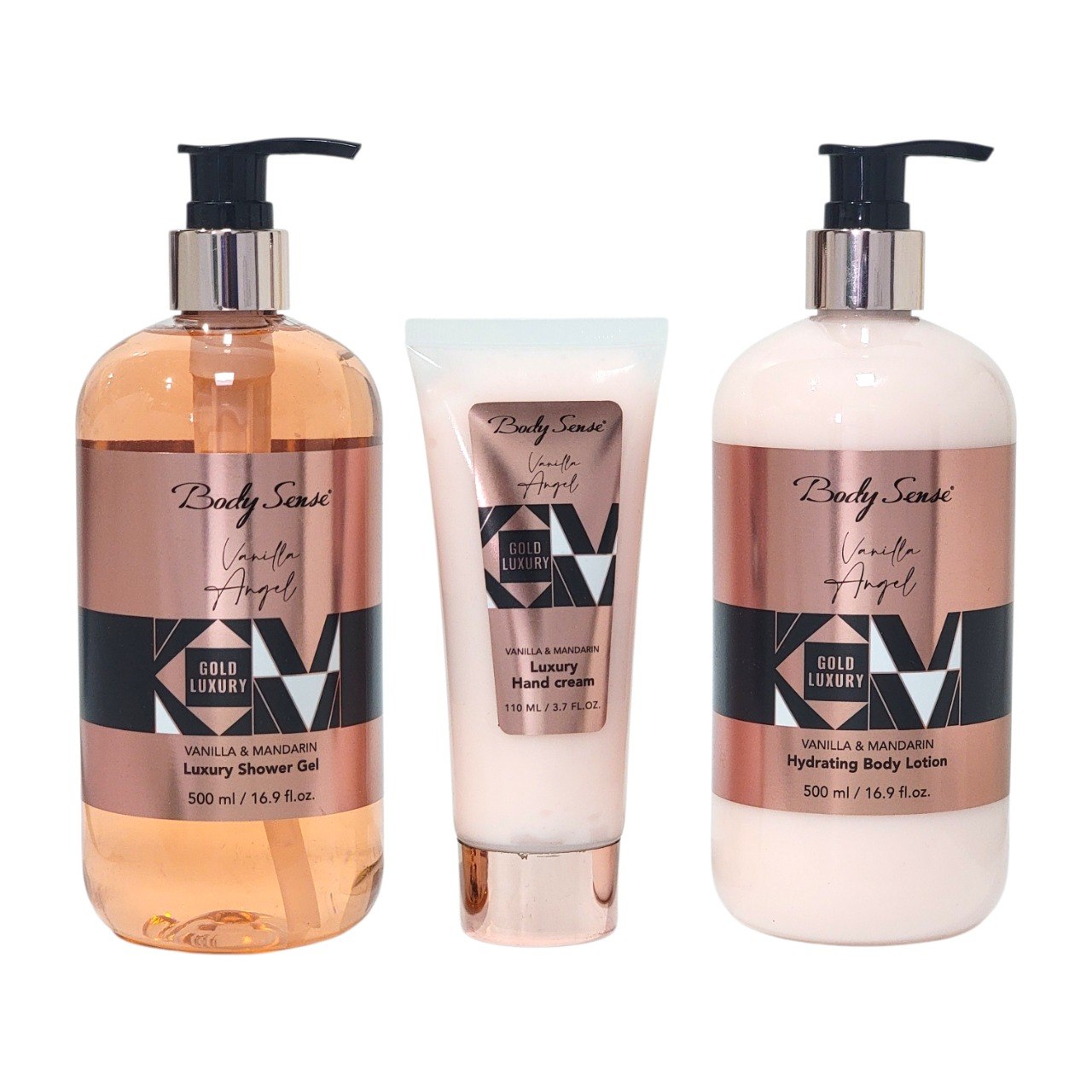 SET DE REGALO DE CUIDADO CORPORAL DE BAÑO DE VAINILLA Y MANDARINA 4PCS BODY SENSE