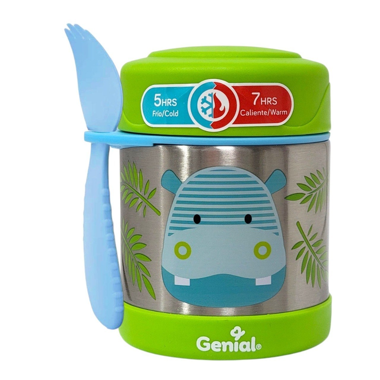 RECIPIENTE TERMO ISOTERMICO PARA ALIMENTOS INFANTIL CON CUCHARA-TENEDOR GENIAL 350ML