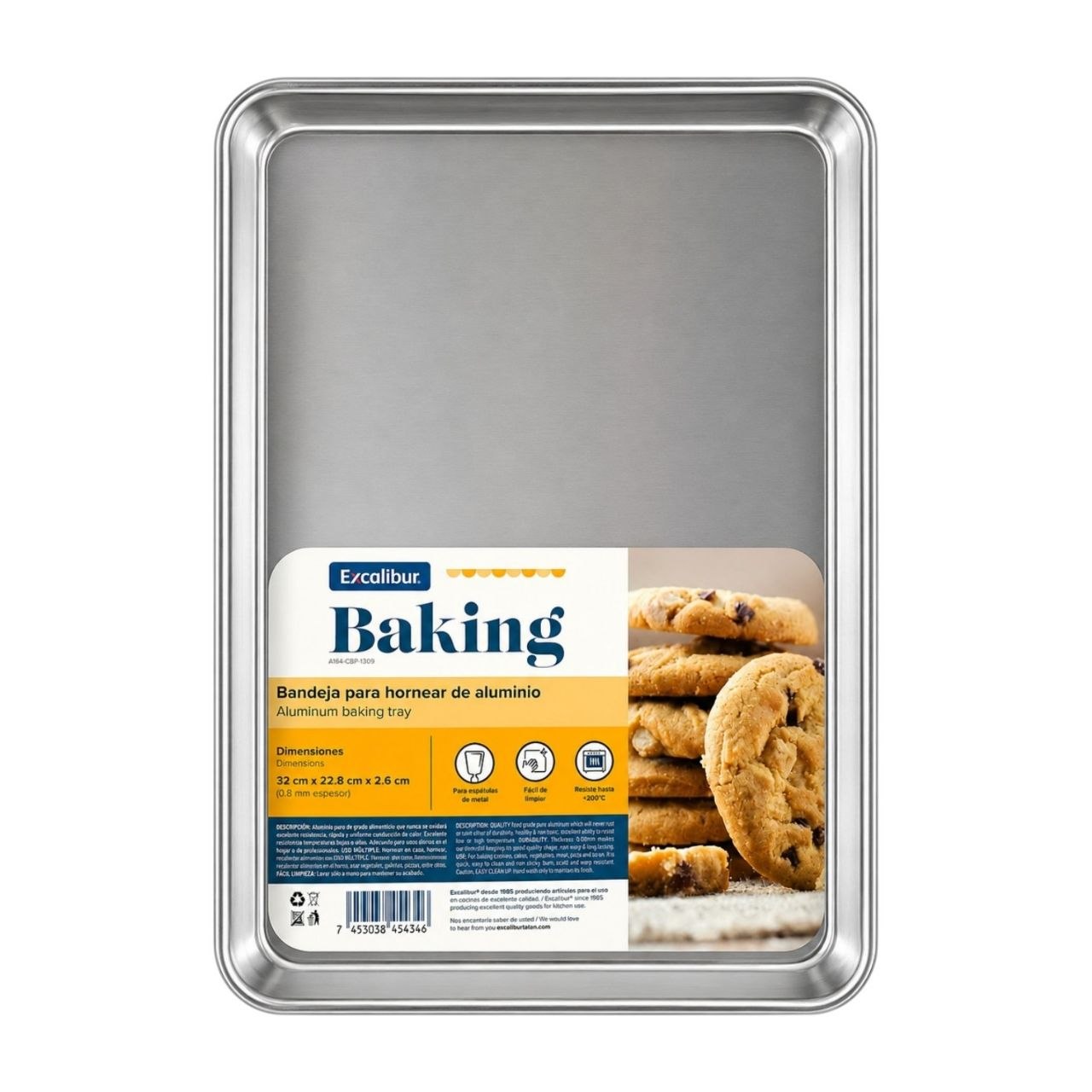 BANDEJA PARA HORNEAR DE ALUMINIO PROFESIONAL EXCALIBUR 32X22.8X2.6CM