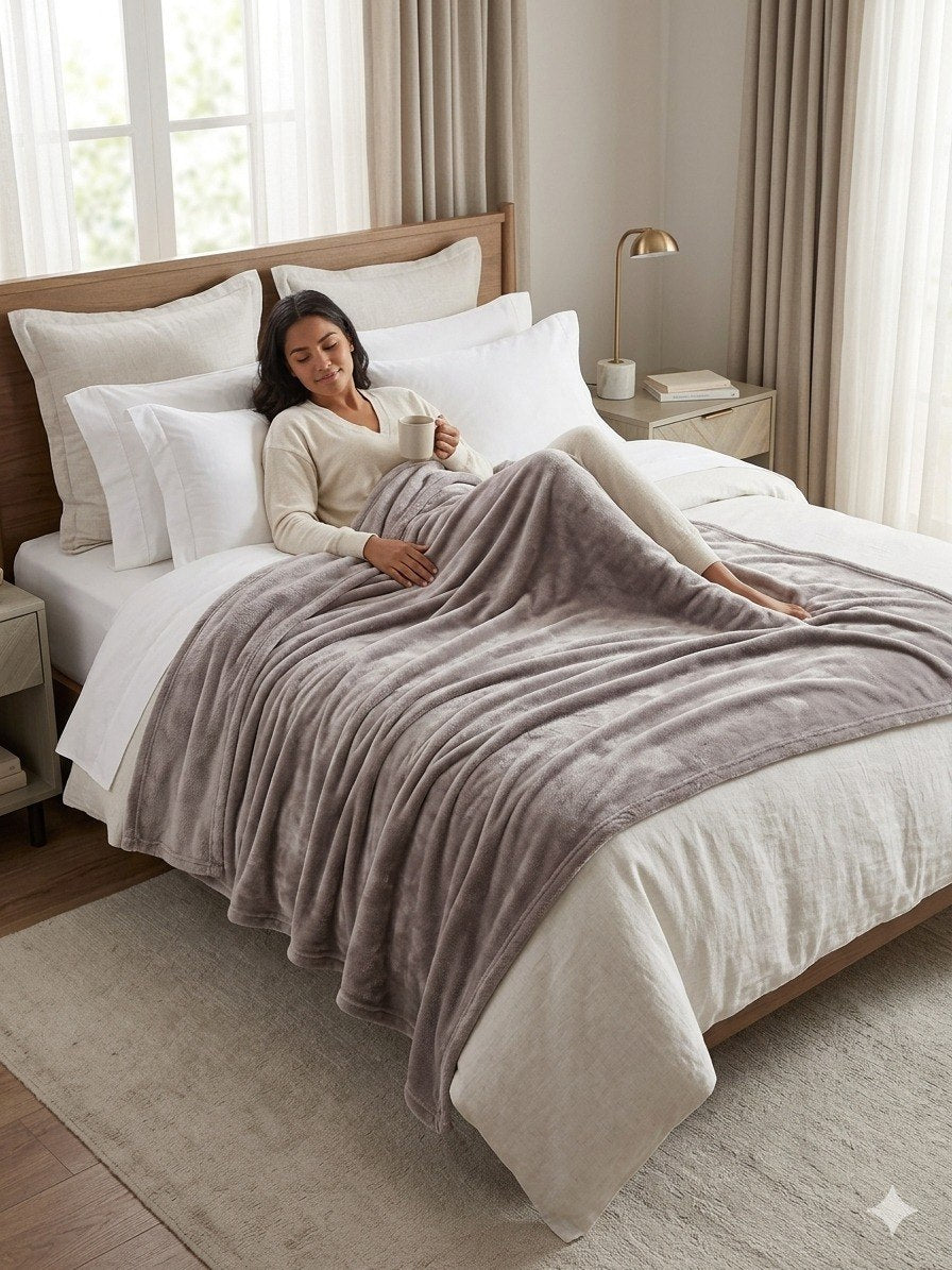 MANTA DE FRANELA TERMICA DE LUJO SCARLETT CLASSICS 259X218CM
