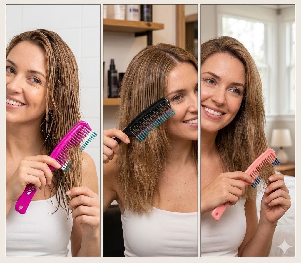 PEINE PARA EL CABELLO DESENREDANTE ANTIROTURAS DE DIENTES ANCHOS EVOK
