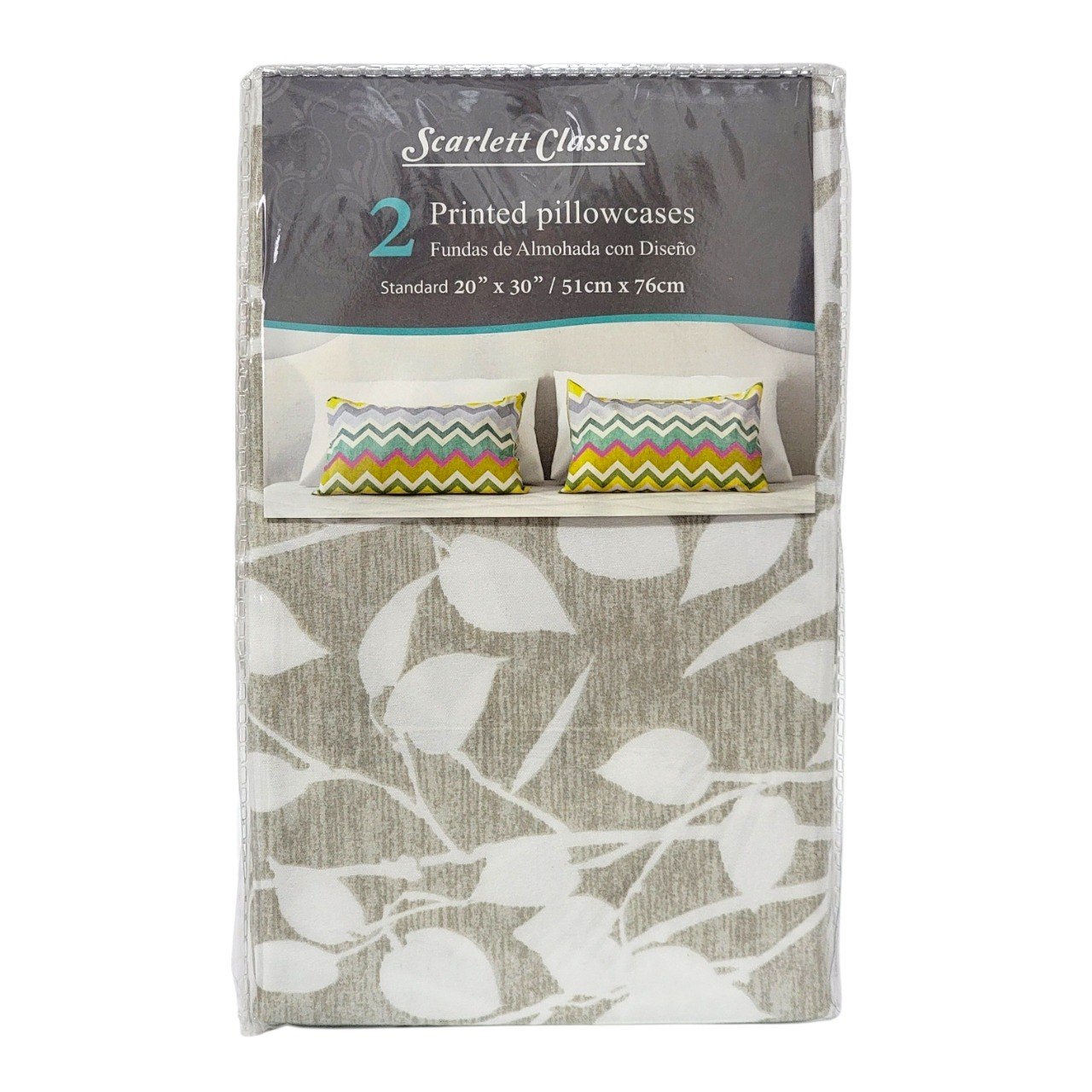 JUEGO DE FUNDAS PARA ALMOHADA TAMAÑO ESTANDAR 2PCS SCARLET CLASSICS 51X76CM