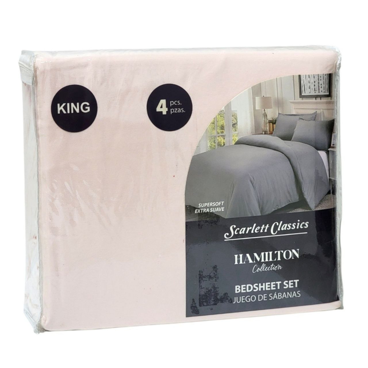 JUEGO DE SABANAS TAMAÑO KING 4PCS SCARLETT CLASSICS