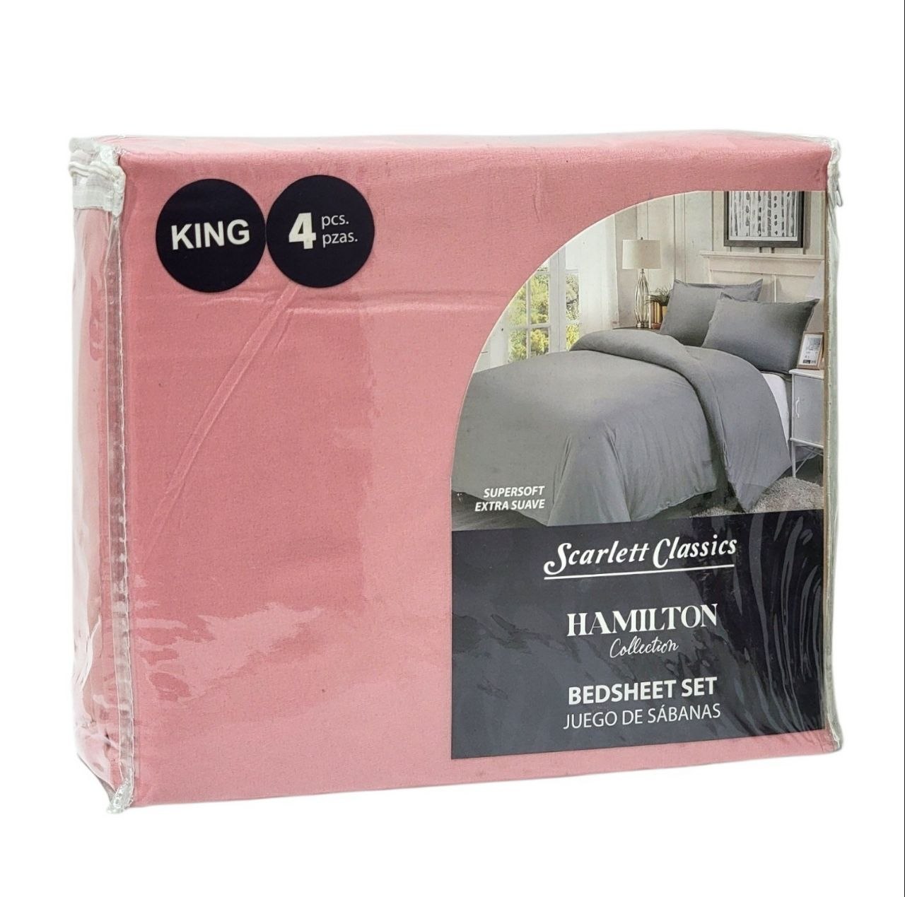 JUEGO DE SABANAS TAMAÑO KING 4PCS SCARLETT CLASSICS