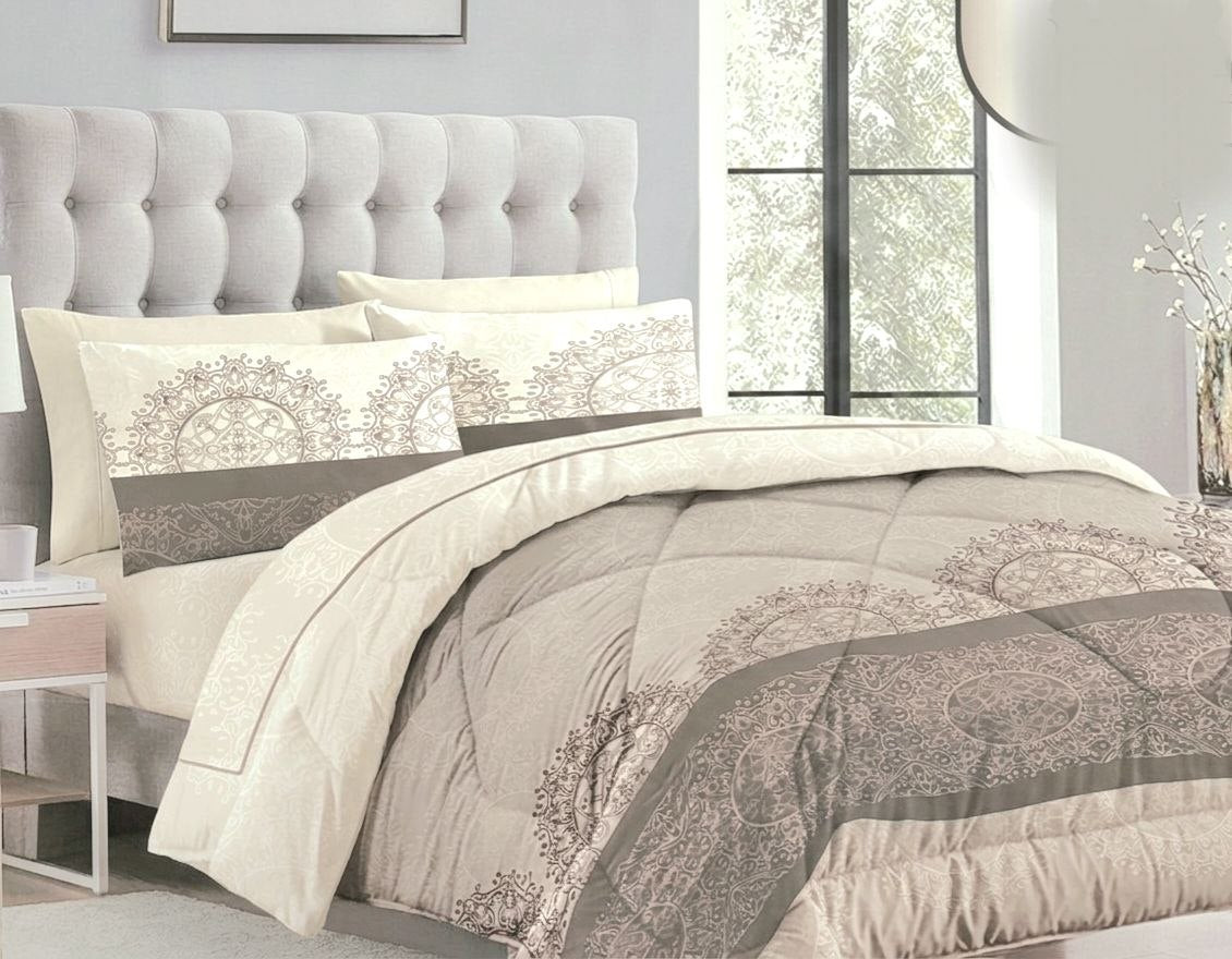 JUEGO DE CAMA CON EDREDON TAMAÑO QUEEN 7PCS SCARLETT CLASSICS