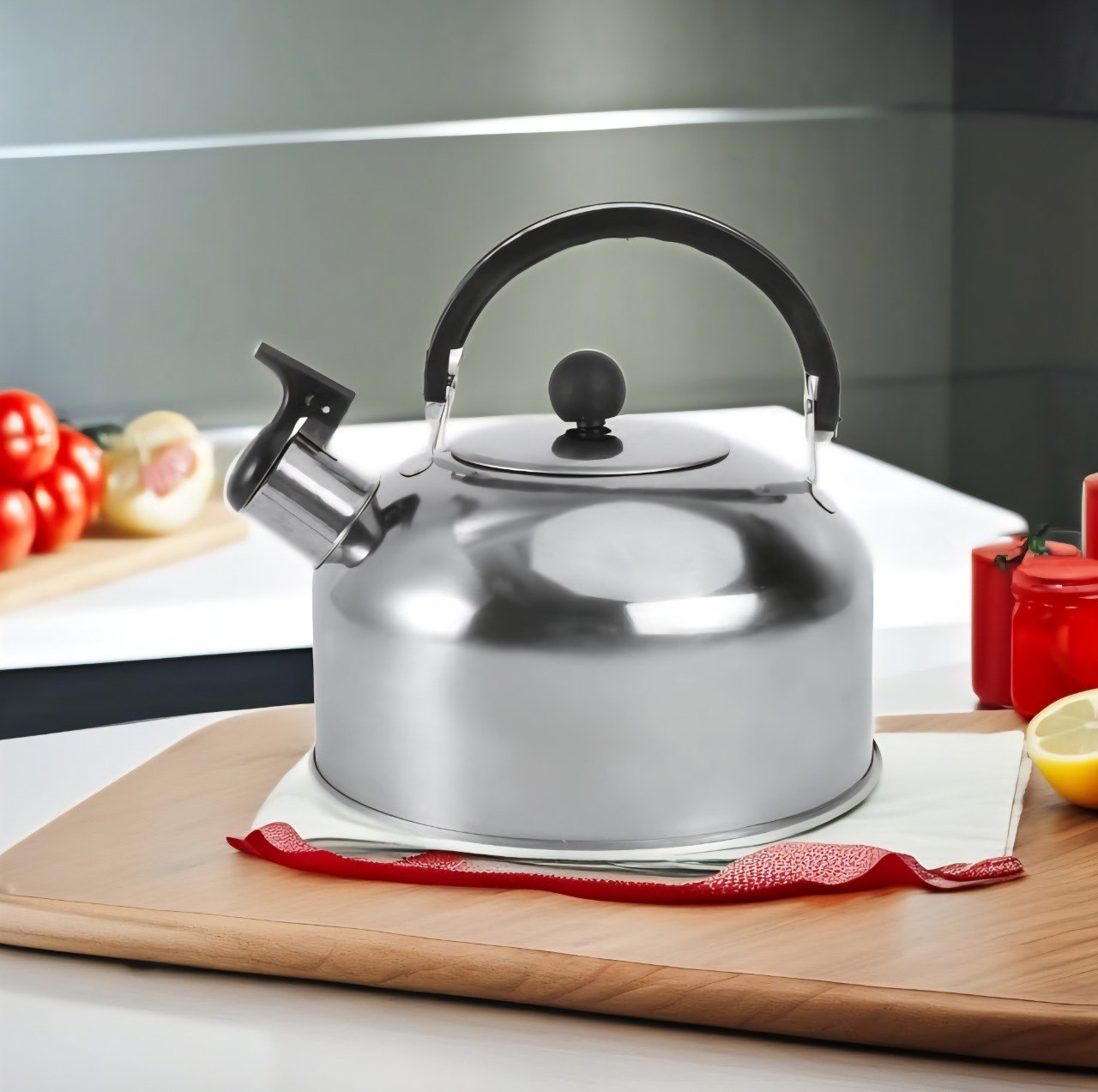 TETERA PARA ESTUFA CON SILBATO DE ACERO INOXIDABLE 4L