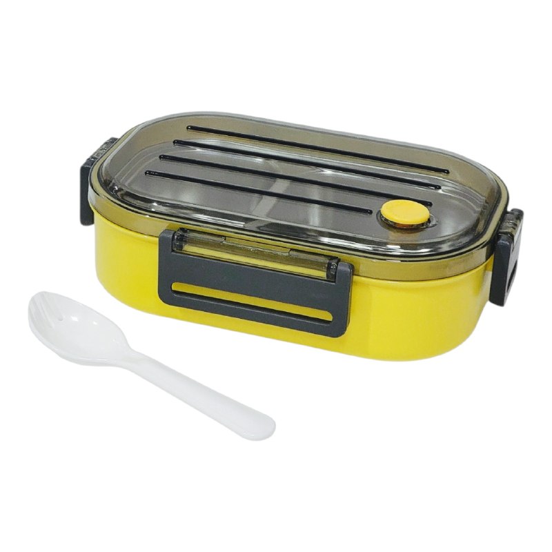 LONCHERA PANA DE ALIMENTOS HERMETICO CON INTERIOR DE ACERO INOXIDABLE LOTUS 21X14X7CM