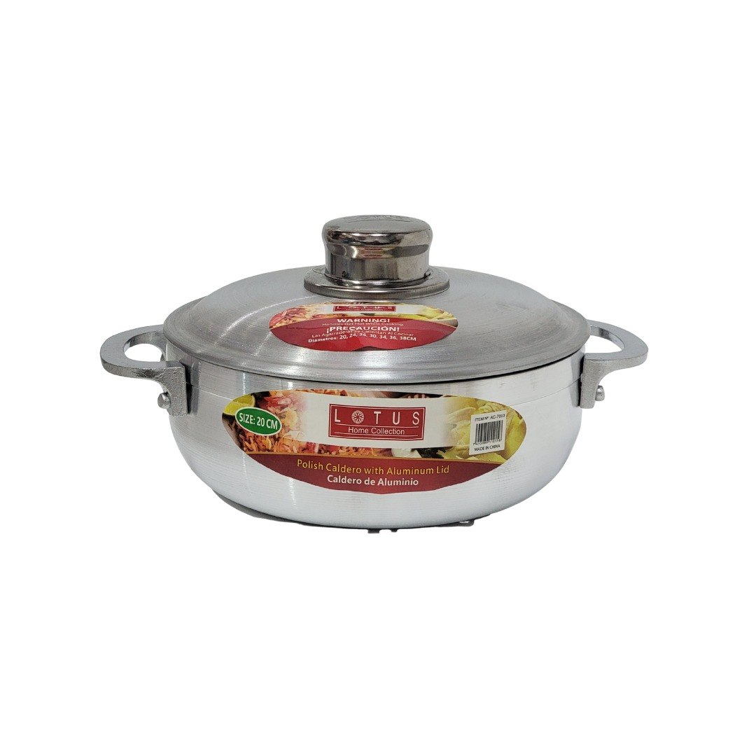 SET DE CALDEROS DE ALUMINIO CON ACABADO SATINADO CON TAPAS 6PCS LOTUS