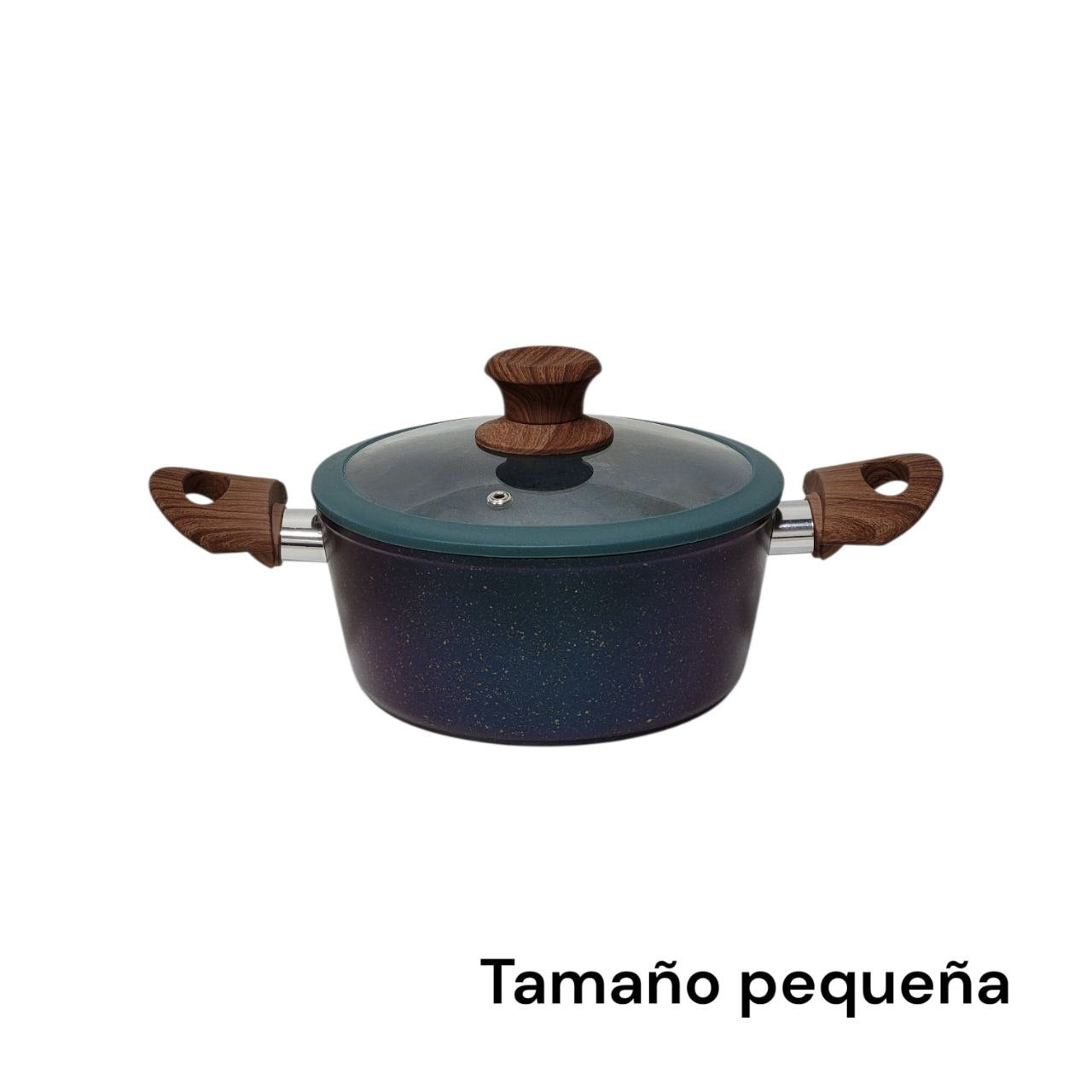 JUEGO DE OLLAS Y SARTENES ANTIADHERENTES CON TAPADERA DE VIDRIO Y BASE DE INDUCCION 5PCS EPICURE