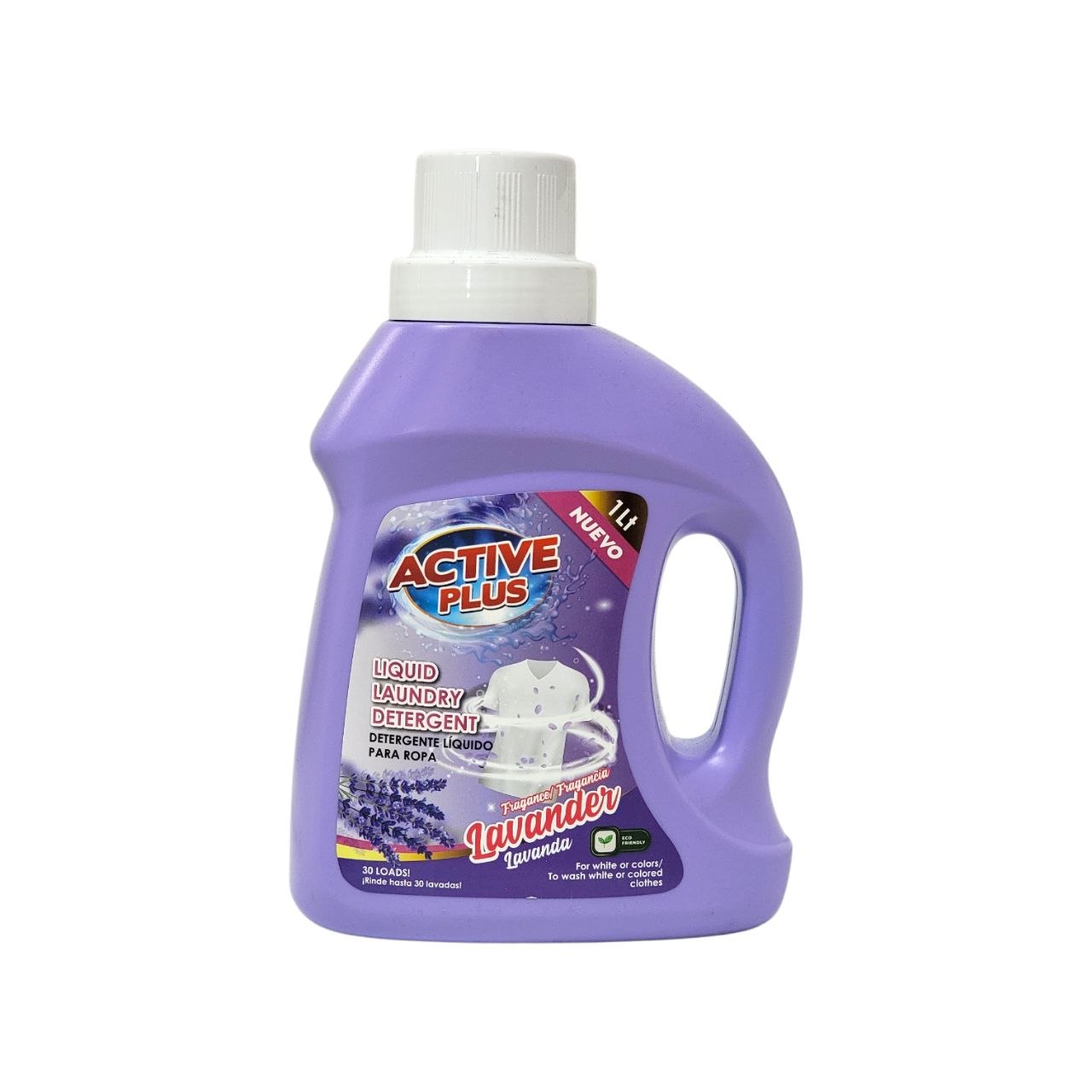 DETERGENTE LIQUIDO CONCENTRADO CON AROMA A LAVANDA ACTIVE PLUS 1L