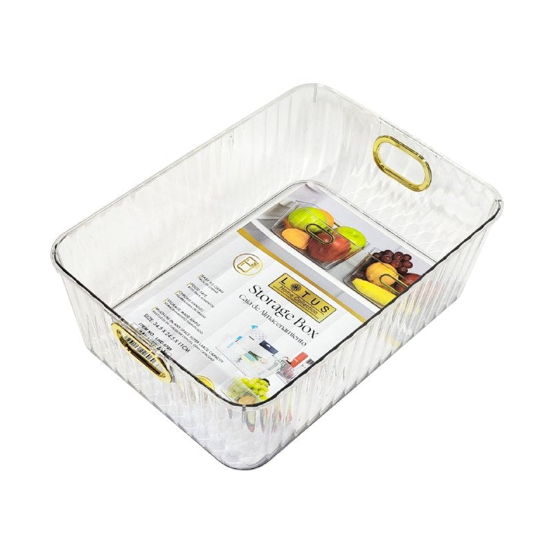 RECIPIENTE CAJA DE ALMACENAMIENTO MULTIUSO CON AGARRADERAS LOTUS 34X24X11CM