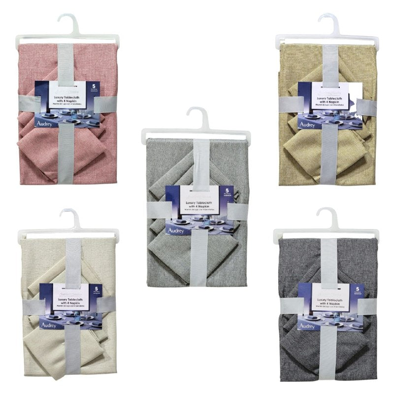 JUEGO DE MANTEL Y SERVILLETERAS DE LUJO 5PCS SCARLETT CLASSICS 45X72CM