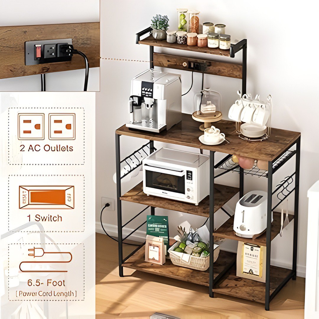 ORGANIZADOR ESTANTE DE COCINA MULTIFUNCIONAL ESTILO INDUSTRIAL 88X4X16IN