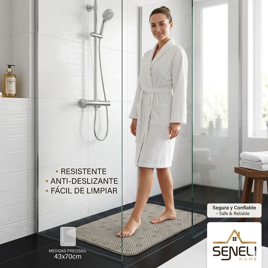 ALFOMBRA DE BAÑO DE PVC ANTIDESLIZANTE BENELI HOME 43X70CM