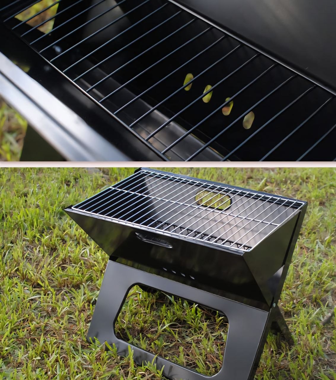 PARRILA DE CARBON PORTATIL Y PLEGABLE PARA EXTERIORES XINWAN 48X27.5CM