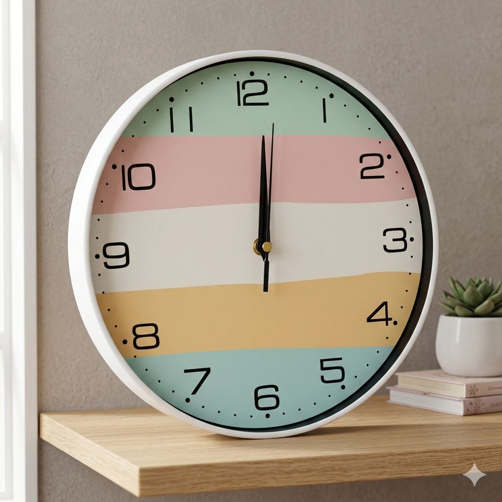 RELOJ DE PARED CON FONDO DE COLORES BENELI HOME 28CM