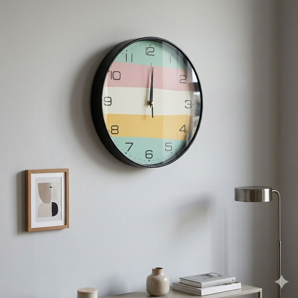 RELOJ DE PARED CON FONDO DE COLORES BENELI HOME 28CM