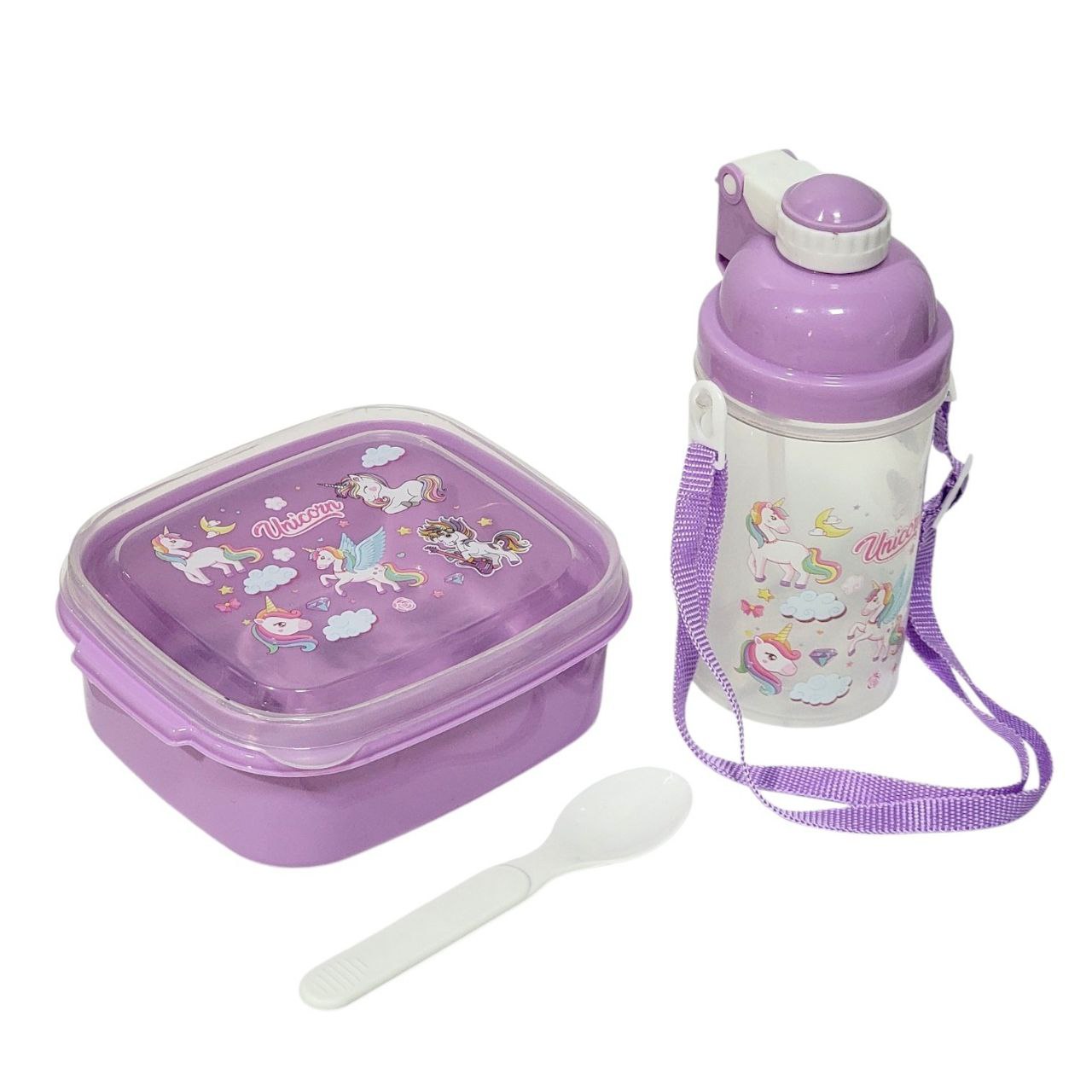LONCHERA PANA CON VASO CON CORREA Y CUBIERTO INFANTIL BENELI HOME 6X16X13CM