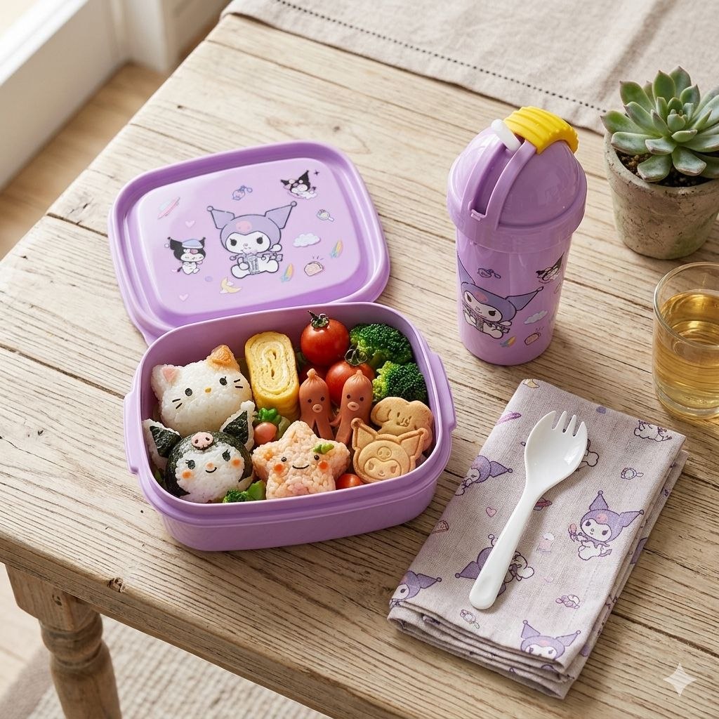SET DE RECIPIENTE PANA PARA ALIMENTOS DE PERSONAJES INFANTILES CON BOTE Y CUBIERTO BENELI HOME