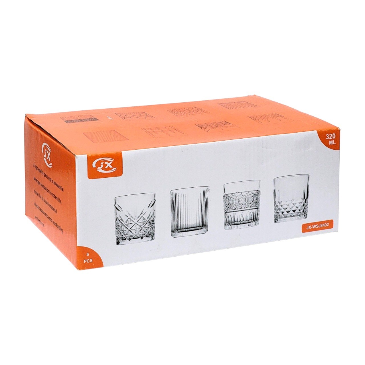 SET DE VASOS DE CRISTAL CON ACABADO DE LUJO ELEGANTE COLECCION JX 6PCS BENELI HOME