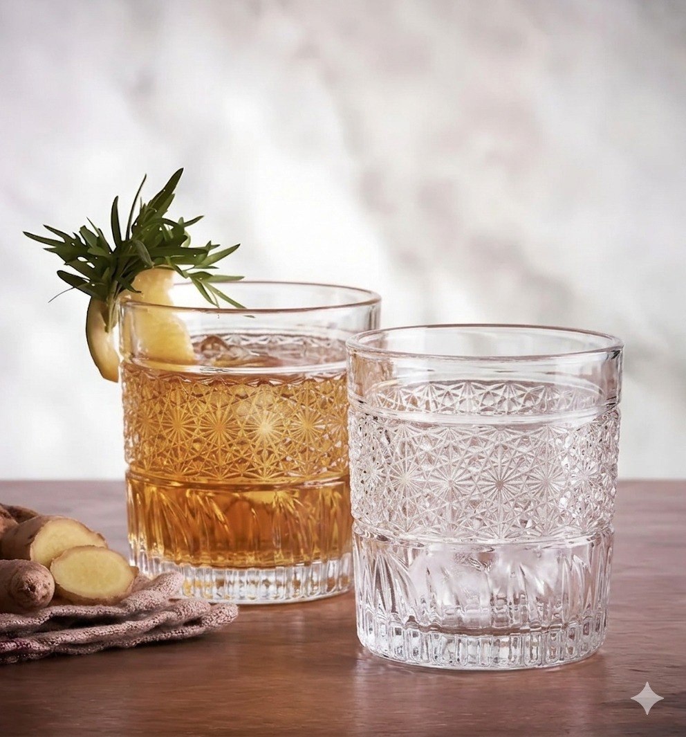 SET DE VASOS DE CRISTAL CON ACABADO DE LUJO ELEGANTE COLECCION JX 6PCS BENELI HOME