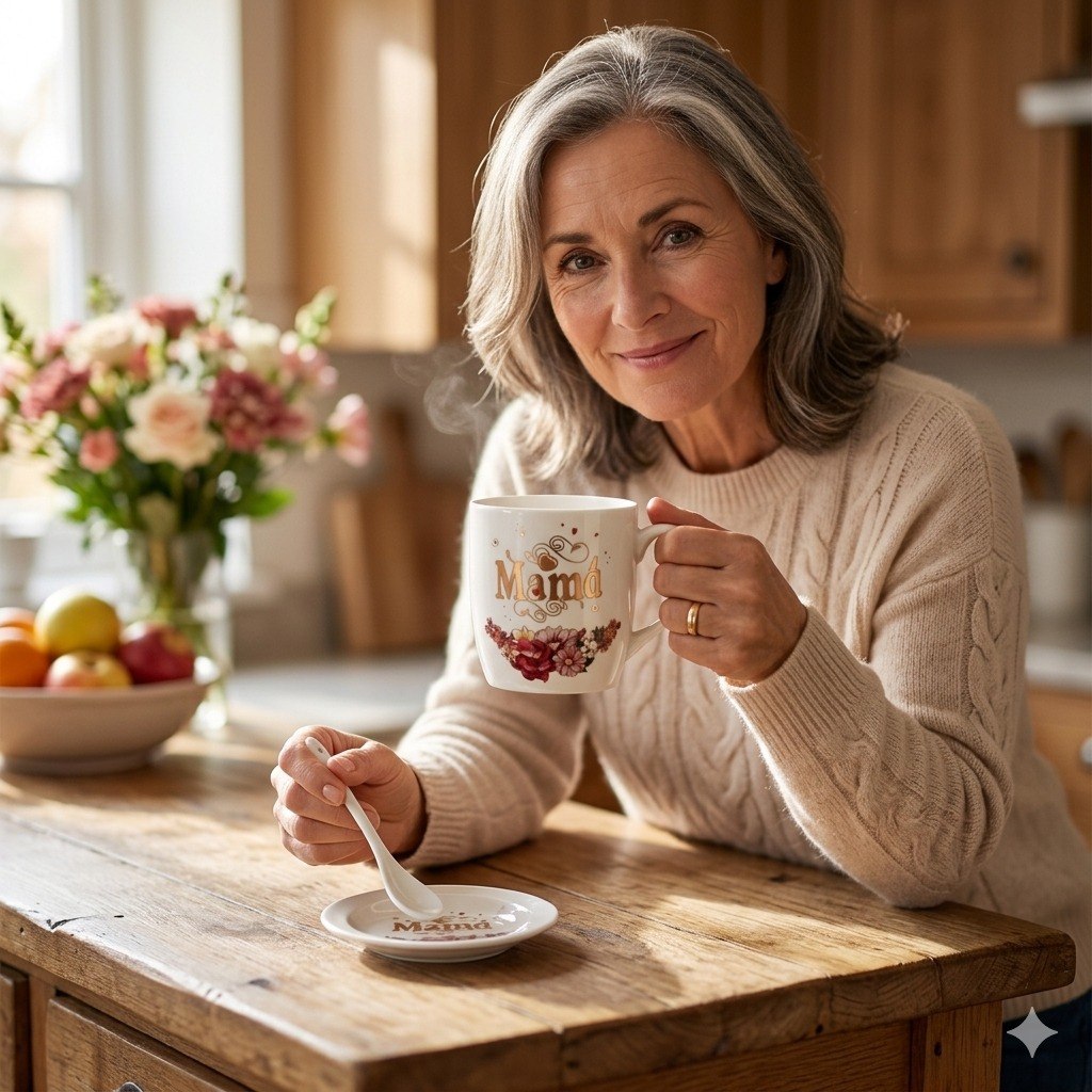SET DE TAZA DE REGALO DE DIA DE LA MADRE DE CERAMICA 3PCS BENELI HOME